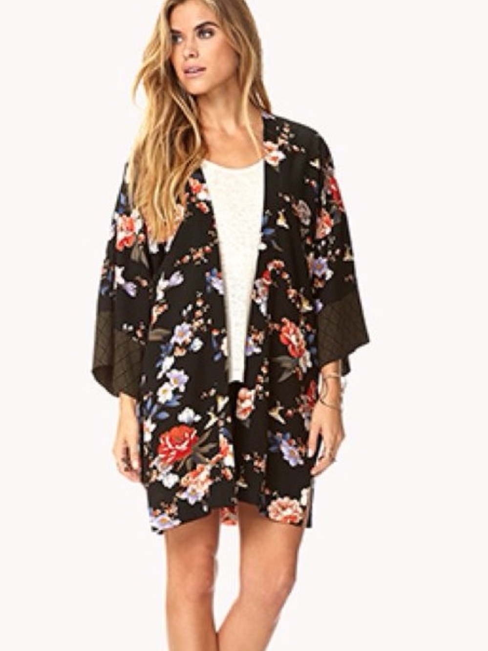 NWT Love 21 Medium Floral Kimono with Bell Sleeves